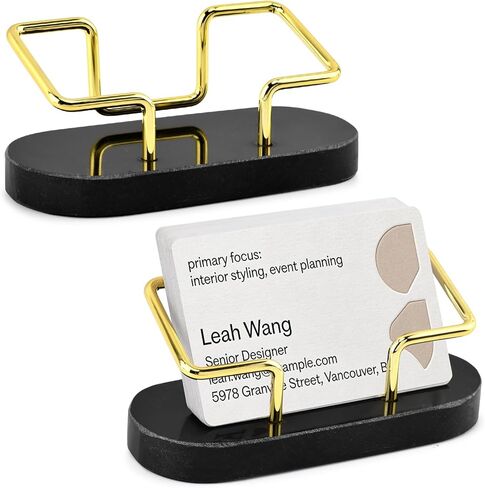 Marble Business Card Holder, 2 Pack Modern Business Card Display Stand for Desk, Gift Cards Organizer for Office, Reception, Desktop in Kuwait