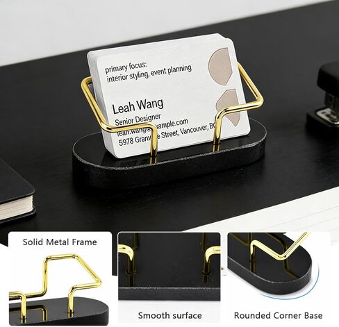 Marble Business Card Holder, 2 Pack Modern Business Card Display Stand for Desk, Gift Cards Organizer for Office, Reception, Desktop in Kuwait