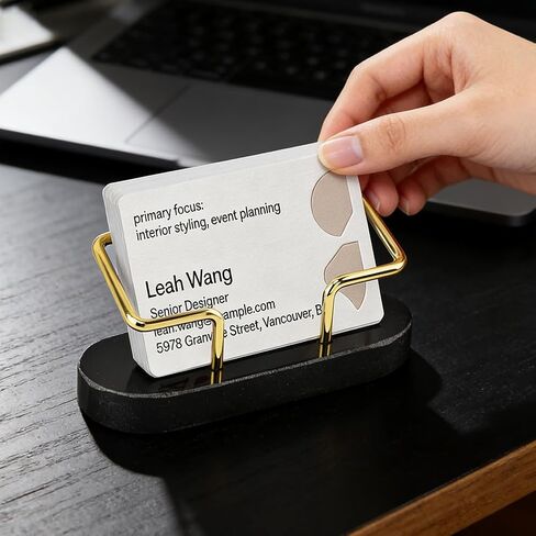 Marble Business Card Holder, 2 Pack Modern Business Card Display Stand for Desk, Gift Cards Organizer for Office, Reception, Desktop in Kuwait