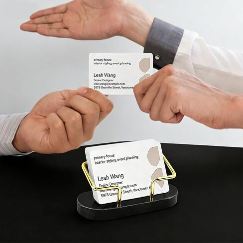 Marble Business Card Holder, 2 Pack Modern Business Card Display Stand for Desk, Gift Cards Organizer for Office, Reception, Desktop in Kuwait