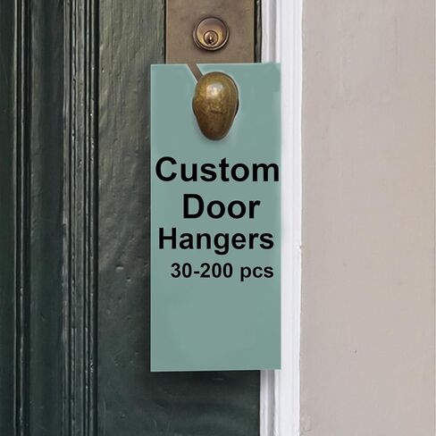 Custom Door Hangers for Business, 3.5 * 8.5 in, 30-200 pcs, 18 pt Thick Paper,Upload Your Design in Saudi Arabia