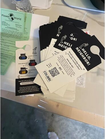 Custom Door Hangers for Business, 3.5 * 8.5 in, 30-200 pcs, 18 pt Thick Paper,Upload Your Design in Saudi Arabia