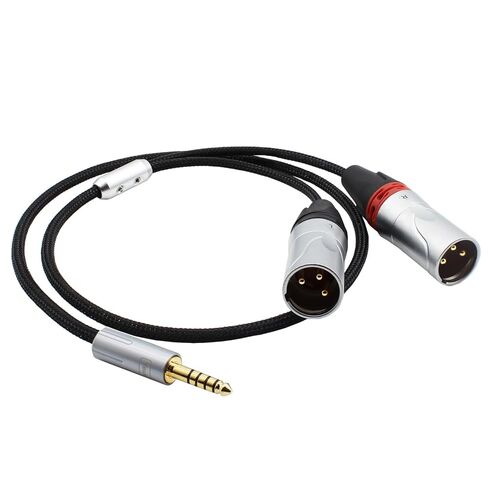 Youkamoo 4.4 ملم إلى Dual XLR ذكر محول سماعة رأس صوت متوازن 10 كور مطلي بالفضة [4.4 ملم إلى XLR] (0.6 متر (1.96 قدم)) in Kuwait