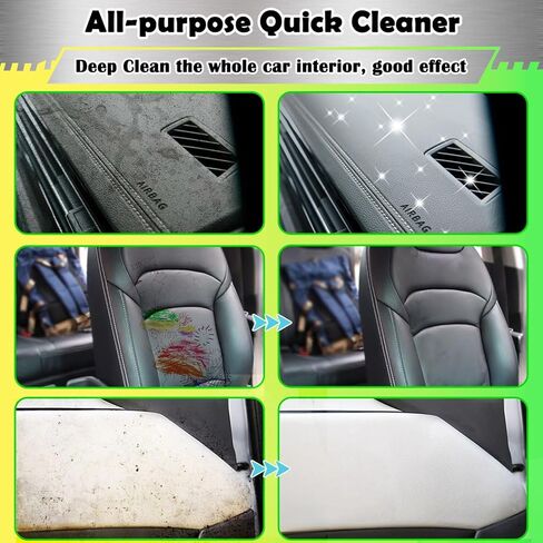 بخاخ منظف داخلي للسيارة، تنظيف عميق للتفاصيل الداخلية للوحة القيادة، نسيج بلاستيك ومطاط من الفينيل، تنجيد السجاد، مزيل البقع والأوساخ لمقاعد السيارات، لا يترك بقايا لزجة برائحة الليمون - 150 مل in Kuwait
