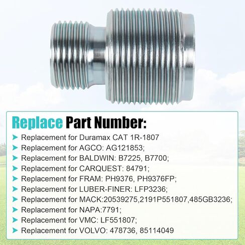محول فلتر زيت 13/16"-16 إلى 1 1/8"-16 متوافق مع Duramax CAT 1R-1807 متوافق مع VOLVO 478736 AGCO AG121853 BALDWIN B7225 NAPA 7791 in Kuwait