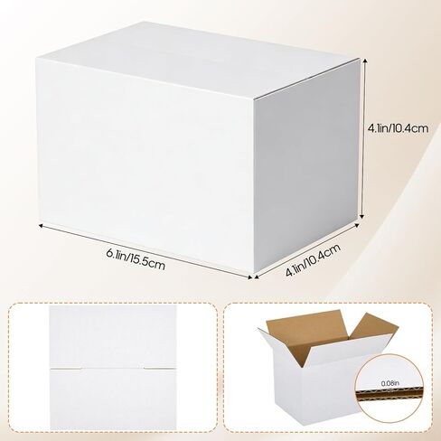 (6" x 4" x 4", 40 Pack) Shipping Boxes, White Corrugated Box Mailers in Saudi Arabia
