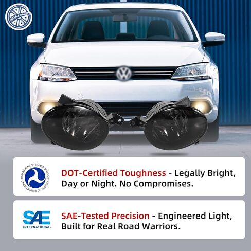 مصابيح الضباب SAE J583 لمنصة VW Mk6 (2010-2015) - ملائمة مباشرة للجولف/جيتا/بيتل/Eos مع مصد جاهز للضباب، بديل (دخان) in Kuwait