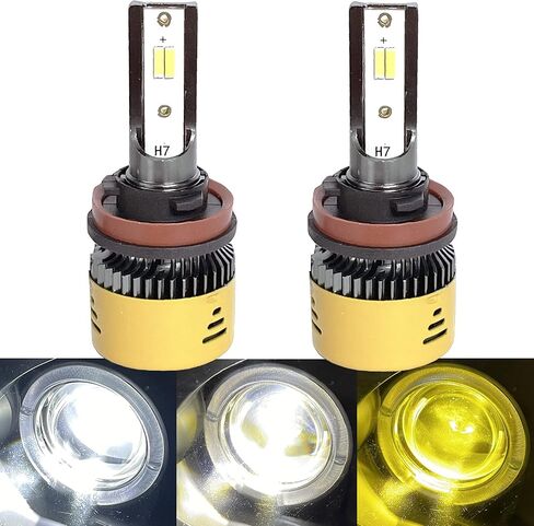 SOCAL-LED LIGHTING H11 Yellow Fog Light Bulbs 3-In-1 Switchback Bulb for Powersports ATV/UTV 40W High Bright Cool White to Golden Yellow, Strobe Flashing Lights, Pack of 2 in Kuwait