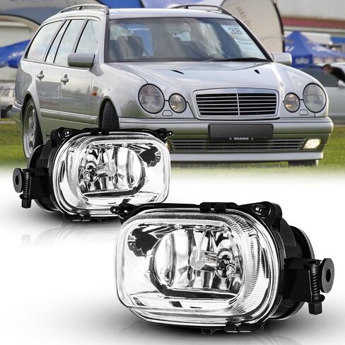 مصابيح الضباب الخفيفة المتوافقة مع Mercedez Benz E280/E500/E300/E320/E420/E430/E55 AMG مع لمبات H1 12V55W استبدال مجموعة مصابيح الضباب - زوج واحد (عدسة زجاجية شفافة) in Saudi Arabia