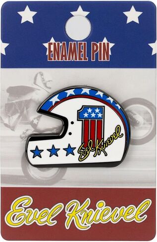 Z Wind Ups Evel Knievel رقم 1 خوذة الرؤية الجانبية دبوس المينا - تذكارات ريترو للدراجات النارية القابلة للجمع - دورة حيلة Evel Knievel in Kuwait