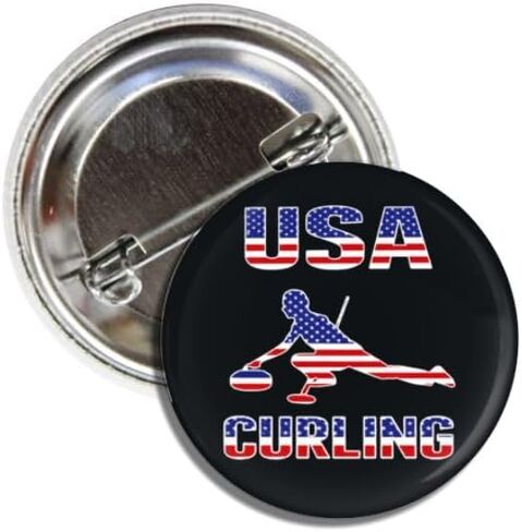 USA Curling Support the Team Collectible Button Pin, 1.50 Inch, Patriotic Theme in Saudi Arabia