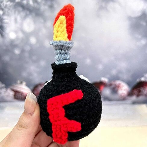 Mini Emotional Support Crochet Bomb,Handmade Knitted Plush Home Decor Gift,Positive Crochet Gift,Random Stuff Weird Things Funniest Valentine's Day Gifts,In case of Emergency Birthday for Wife in Saudi Arabia