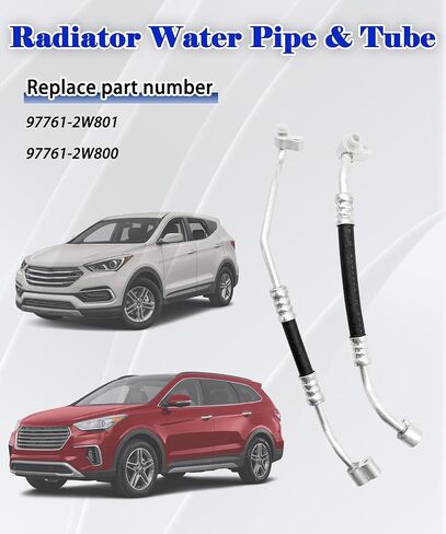 Radiator Water Pipe & Tube 97761-2W801 97761-2W800 Compatible With 2013-2018 Hyundai Santa Fe 2019 Hyundai Santa Fe XL,A/C Refrigerant Discharge Hose Replacement 977612W801 977612W800 in Kuwait