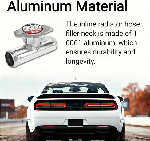 Inline Radiator Hose Filler Neck With 16PSI Cap 32mm 1‑1/4in OD T6061 Aluminum Polished Surface for Cars in Kuwait