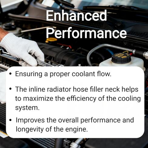 Inline Radiator Hose Filler Neck With 16PSI Cap 32mm 1‑1/4in OD T6061 Aluminum Polished Surface for Cars in Kuwait