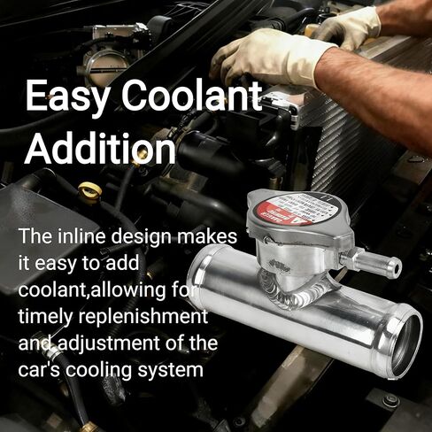 Inline Radiator Hose Filler Neck With 16PSI Cap 32mm 1‑1/4in OD T6061 Aluminum Polished Surface for Cars in Kuwait