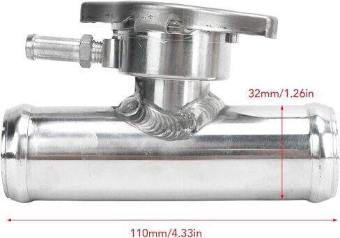 Inline Radiator Hose Filler Neck With 16PSI Cap 32mm 1‑1/4in OD T6061 Aluminum Polished Surface for Cars in Kuwait