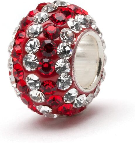 Stone Armory Red + Clear Striped Crystal Bead Charm in Saudi Arabia
