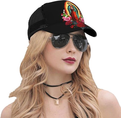 مريم العذراء سيدة غوادالوبي قبعة بيسبول الكبار قابل للتعديل شبكة النسيج حك قبعة أبي قبعة قبعة للرجال والنساء in Saudi Arabia