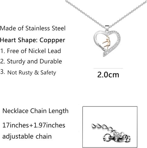 BNQL Dance Necklace Dance Recital Gifts Dance Gifts for Dancer Dance Lover Gifts Dancing Gifts Dance Jewelry Ballet Necklace in Saudi Arabia