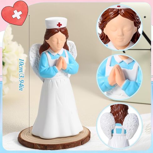 Nurse Angle Figurine 3.9 Inch Nurse Resin Doll Desk Decor Gift for Nurses Practitioner, Nurses Day Souvenirs, Healthcare Workers Home Office Desktop Decor in Saudi Arabia