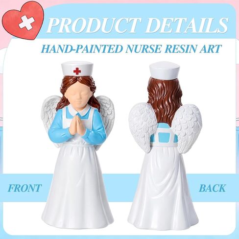 Nurse Angle Figurine 3.9 Inch Nurse Resin Doll Desk Decor Gift for Nurses Practitioner, Nurses Day Souvenirs, Healthcare Workers Home Office Desktop Decor in Saudi Arabia