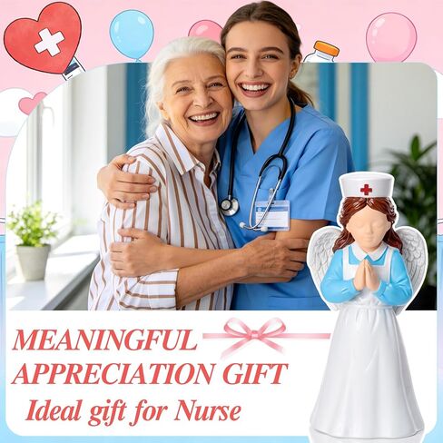 Nurse Angle Figurine 3.9 Inch Nurse Resin Doll Desk Decor Gift for Nurses Practitioner, Nurses Day Souvenirs, Healthcare Workers Home Office Desktop Decor in Saudi Arabia