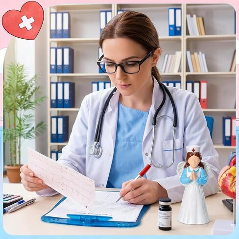 Nurse Angle Figurine 3.9 Inch Nurse Resin Doll Desk Decor Gift for Nurses Practitioner, Nurses Day Souvenirs, Healthcare Workers Home Office Desktop Decor in Saudi Arabia
