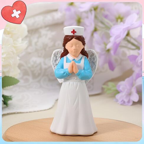 Nurse Angle Figurine 3.9 Inch Nurse Resin Doll Desk Decor Gift for Nurses Practitioner, Nurses Day Souvenirs, Healthcare Workers Home Office Desktop Decor in Saudi Arabia
