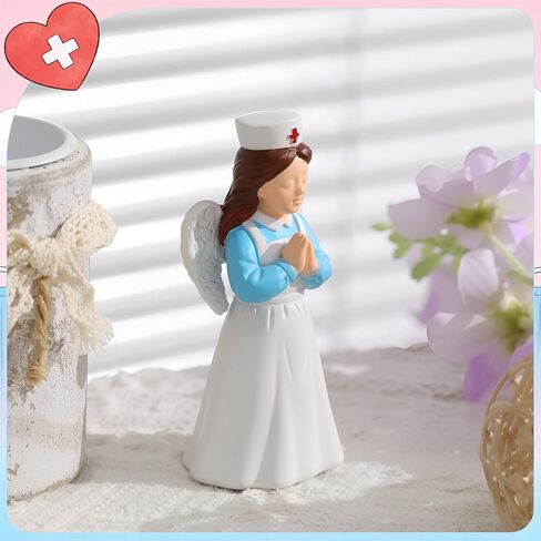 Nurse Angle Figurine 3.9 Inch Nurse Resin Doll Desk Decor Gift for Nurses Practitioner, Nurses Day Souvenirs, Healthcare Workers Home Office Desktop Decor in Saudi Arabia
