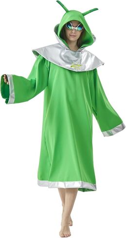 Adult Alien Costume Cosplay Cloak Robe Halloween Cartoon Alien Cape Women Men in Kuwait