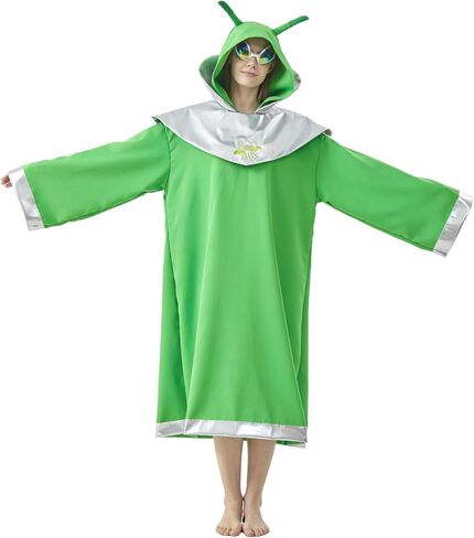 Adult Alien Costume Cosplay Cloak Robe Halloween Cartoon Alien Cape Women Men in Kuwait
