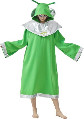 Adult Alien Costume Cosplay Cloak Robe Halloween Cartoon Alien Cape Women Men in Kuwait
