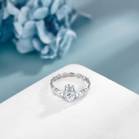 Claddagh Rings 925 Sterling Silver Claddagh Celtic Knot Promise Ring Wedding Engagement Celtic Irish Jewelry Mothers Gifts for Women Mom Grandma in Saudi Arabia