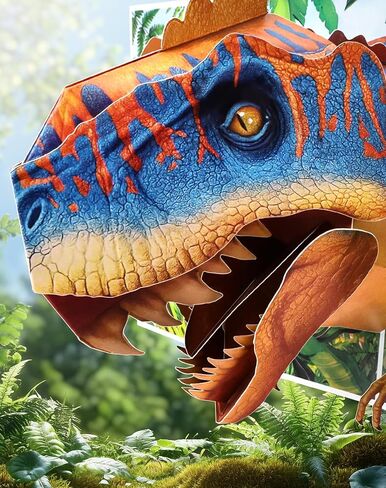 بطاقات منبثقة بتصميم Coralogo T-Rex Roaring - بطاقة تهنئة رائعة على شكل ديناصور ثلاثية الأبعاد مع مظروف لمحبي الديناصورات والأطفال والرجال والأب وهدية ديناصور مضحكة لعيد الميلاد وعيد الحب واللحظات الخاصة in Kuwait