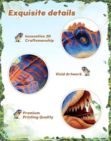 بطاقات منبثقة بتصميم Coralogo T-Rex Roaring - بطاقة تهنئة رائعة على شكل ديناصور ثلاثية الأبعاد مع مظروف لمحبي الديناصورات والأطفال والرجال والأب وهدية ديناصور مضحكة لعيد الميلاد وعيد الحب واللحظات الخاصة in Kuwait