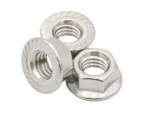 LBY 32pcs 3/8-16 Serrated Flange Hex Lock Nuts, 304 Stainless Steel (Silver) in Kuwait