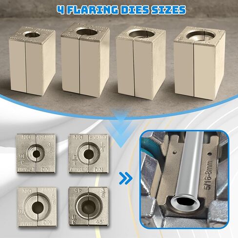 مجموعة أدوات حرق خط الفرامل، 45 درجة مفردة/مزدوجة/فقاعة مشاعل لـ 3/16 بوصة 1/4 بوصة 5/16 بوصة 3/8 بوصة أنابيب من الفولاذ المقاوم للصدأ النحاسي، أداة احترافية لتوفير الوقت مثالية لإصلاح السيارات والمشروعات اليدوية in Kuwait