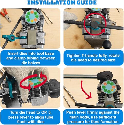 مجموعة أدوات حرق خط الفرامل، 45 درجة مفردة/مزدوجة/فقاعة مشاعل لـ 3/16 بوصة 1/4 بوصة 5/16 بوصة 3/8 بوصة أنابيب من الفولاذ المقاوم للصدأ النحاسي، أداة احترافية لتوفير الوقت مثالية لإصلاح السيارات والمشروعات اليدوية in Kuwait