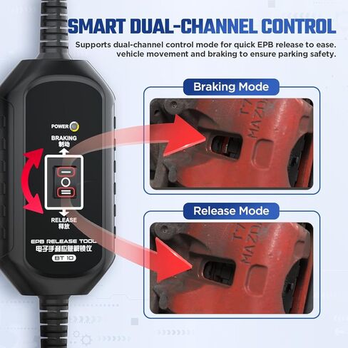 EPB Emergency Release Tool, Quick Release & Reset Electronic Parking Brake Tool with 4 Protections, 2 Connect Ways for Most Vehicles in Kuwait