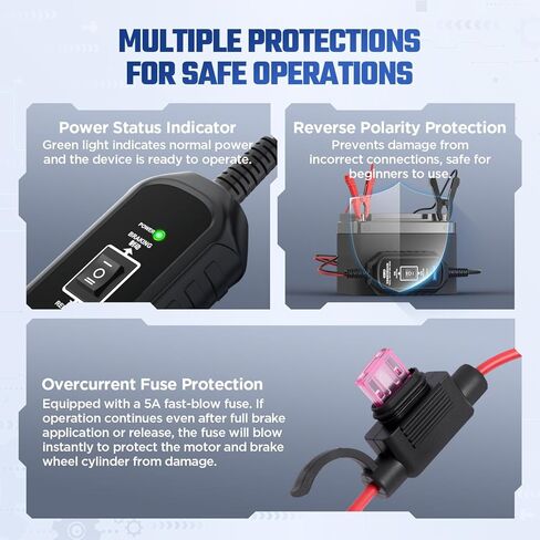 EPB Emergency Release Tool, Quick Release & Reset Electronic Parking Brake Tool with 4 Protections, 2 Connect Ways for Most Vehicles in Kuwait