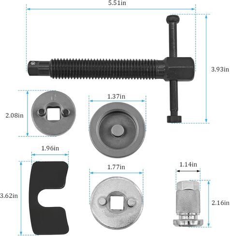 5PCS/Set Car Brake Piston Wind Back Tool, Chrome-Plated Steel Vehicle Disc Brake Caliper Piston Rewind Tool, Automotive Caliper Piston Compressor Accessories, Universal Fit in Saudi Arabia
