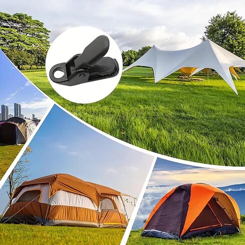 20pcs Small Windproof Tent Clips - Sturdy Camping Fasteners for Tarp, Car Awning, Shade Cloth, Compact Outdoor Shelter Hooks for Hiking, Backpacking & Camping Gear in Saudi Arabia