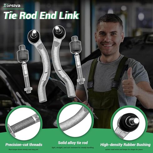 4PCS Front Outer Inner Tie Rod End Link Compatible with for Honda Accord 2008 2009 2010 2011 2012 OE# EV800461 ES800460 ES800459 in Kuwait