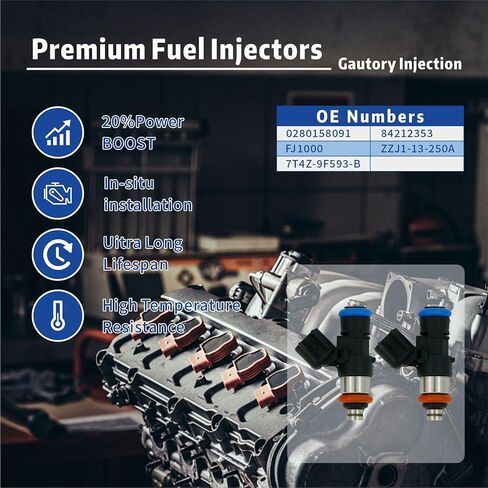 0280158091 Fuel Injectors Compatible with 2007 2008 2009 2010 2011 Ford Edge Taurus Flex Fusion, Lincoln MKZ MKX MKS MKT, Mazda 6 CX-9, Mercury Sable 3.5L 3.7L FJ1000 CM5165 4 Holes Set of 6 in Saudi Arabia