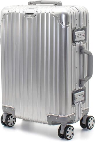 Gabbiano All-Aluminum Luggage Set, 2-Piece Zipperless Suitcase (20" Carry-On + 30" Large) – Aluminum-Magnesium Hardside Spinner with TSA Latch Locks, 22x14x9 (Silver, 2-Piece Set) in Saudi Arabia