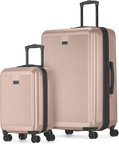 bugatti Singapore 2-Piece ABS Hardside Luggage Set, Double Spinner Wheels, Expandable (Pink) in Kuwait