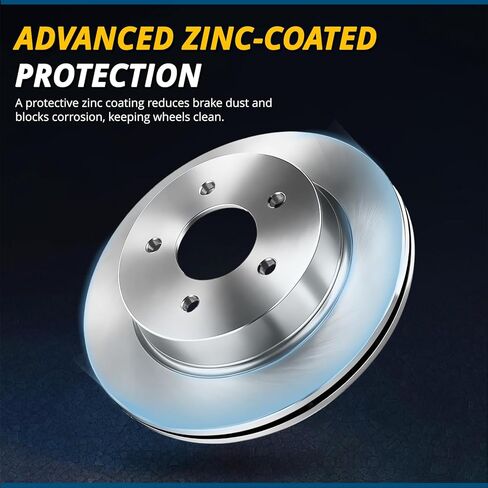 AUTOCLUB 11.57" Brake Rotors Front for 2008 2009 2010 2011 2012 2013 2014 Dodge Avenger, 2007 2008 2009 2010 2011 2012 Dodge Caliber, for Jeep Compass Patriot, Chrysler 200 Sebring Brakes Replacement in Saudi Arabia