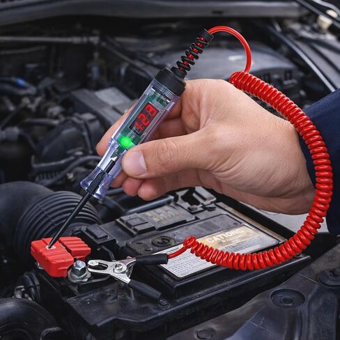 جهاز اختبار رقمي للسيارات - شاشة عرض الجهد الكهربي LED 3-90 فولت، جهاز اختبار الدائرة الكهربائية للسيارات / سيارات الدفع الرباعي / الشاحنة in Saudi Arabia