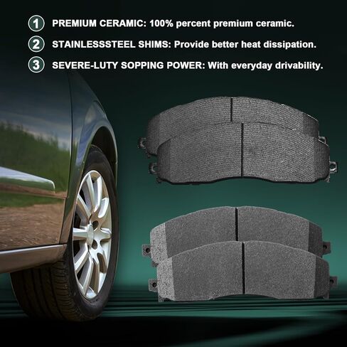D1680 D1691 طقم مكابح أمامية وخلفية من السيراميك لسيارات Ford F-250 F-350 Super Duty 2013-2021، لسيارة Ford F-450 Super Duty 2013-2016، 8 قطع in Saudi Arabia